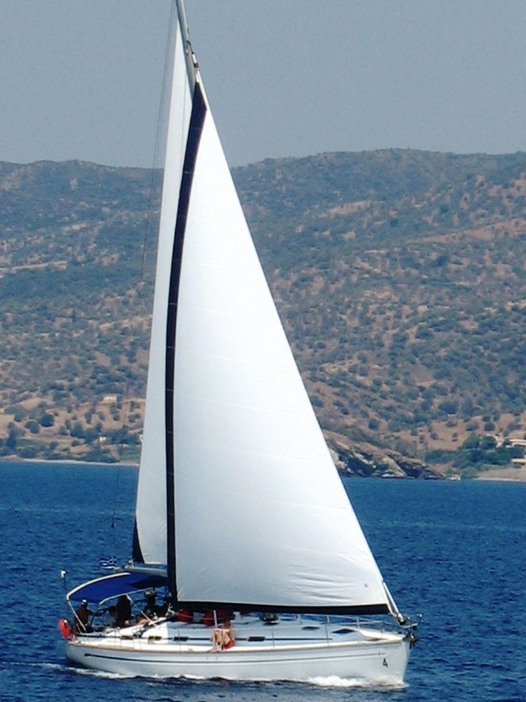 Sailboat in the sea. Original public domain image from Wikimedia Commons