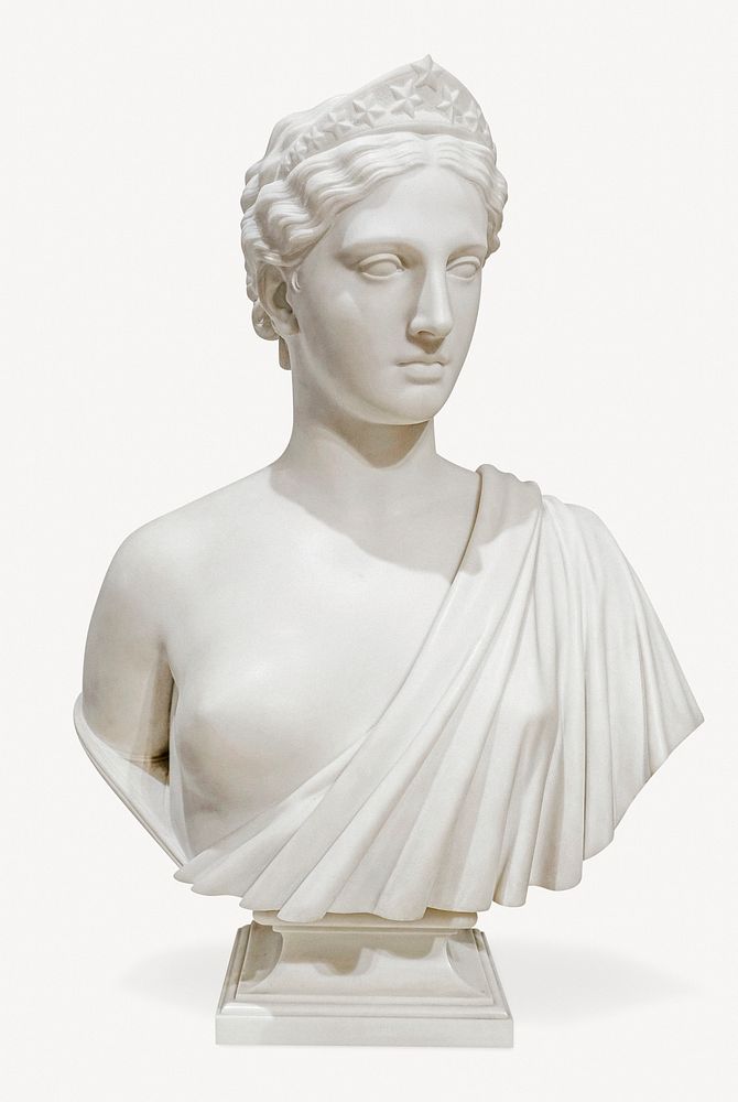 Diana Bust statue sticker, Greek sculpture collage element psd