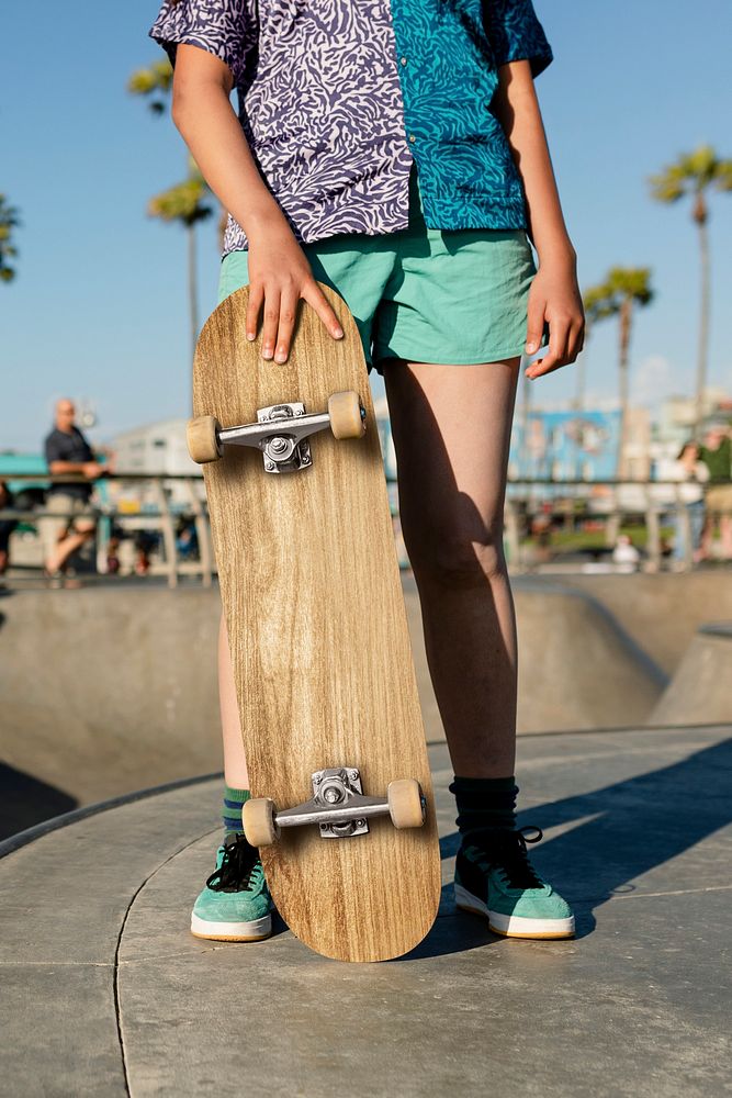 Skater girl, at a skatepark in Venice Beach, LA