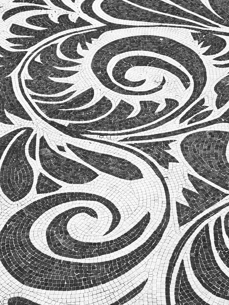 Free mosaic floral pattern image, public domain design CC0 photo.