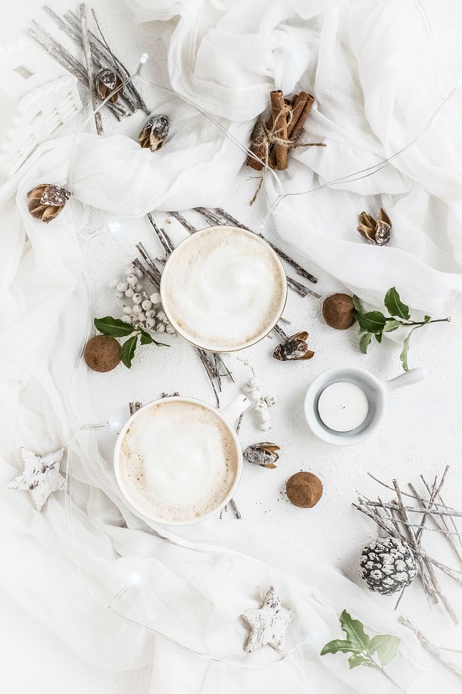 Hot coffee latte in the winter. Visit Monika Grabkowska to see more of her food photography.