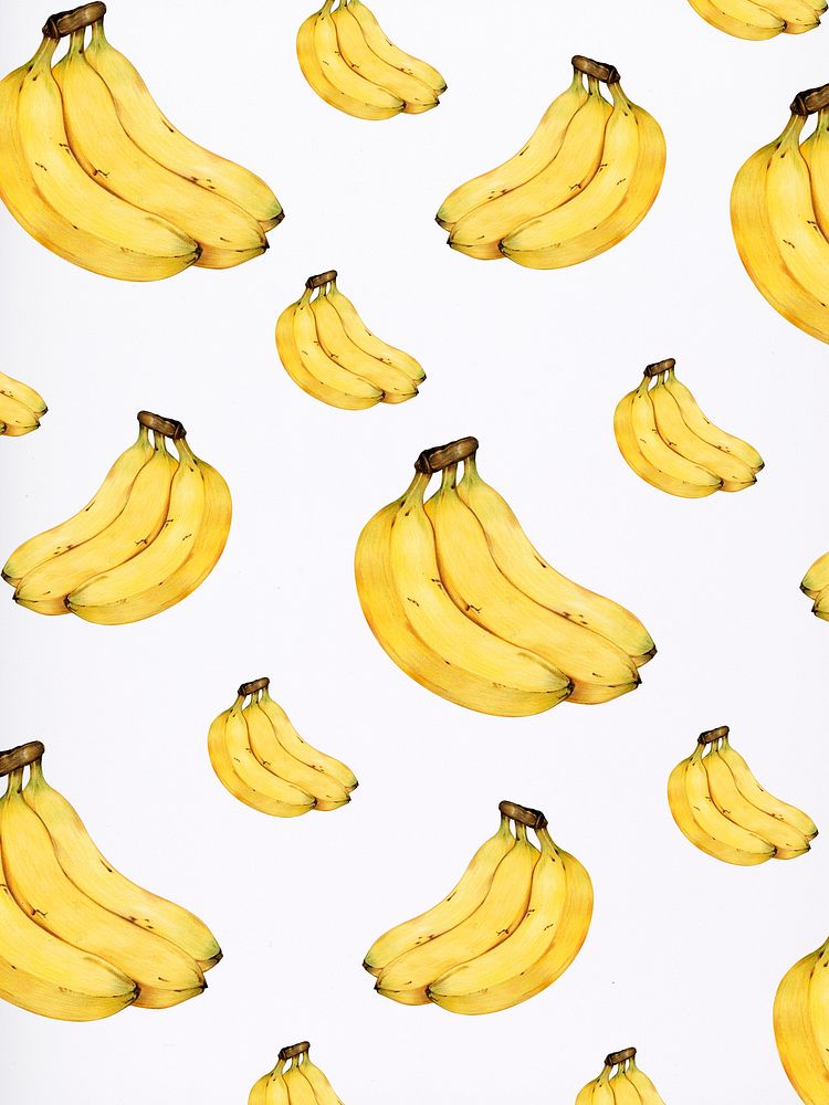 Hand drawn banana patterned background illustration
