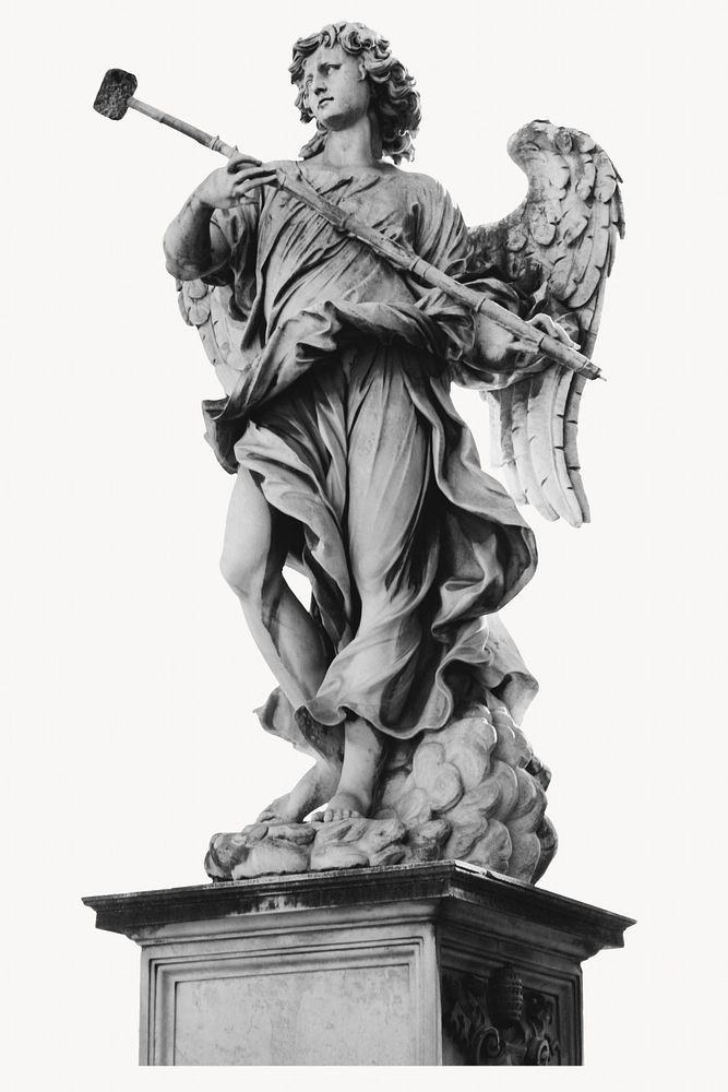 Vintage angel sculpture isolated image