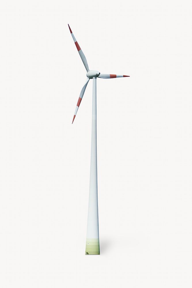 Wind turbine image on white background