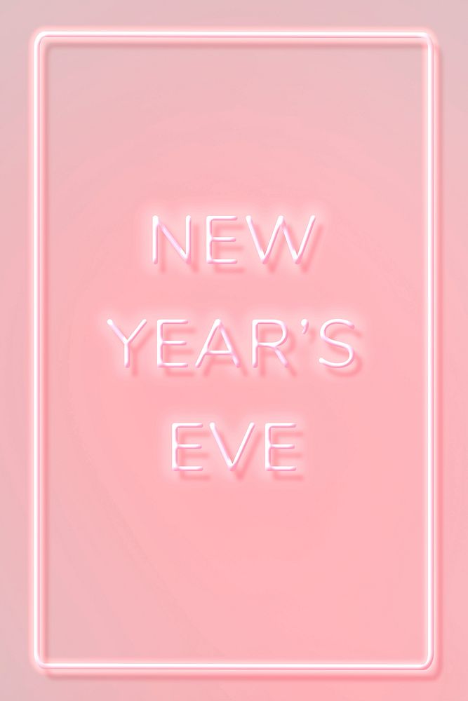 NEW YEAR'S EVE neon word typography on a pink background