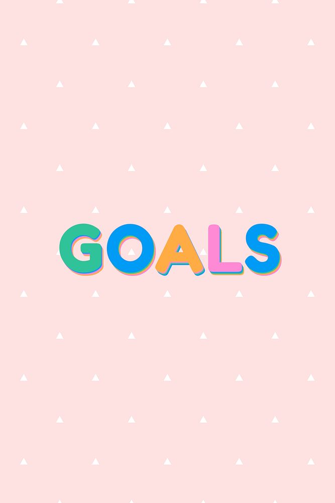 Goals word bold calligraphy font
