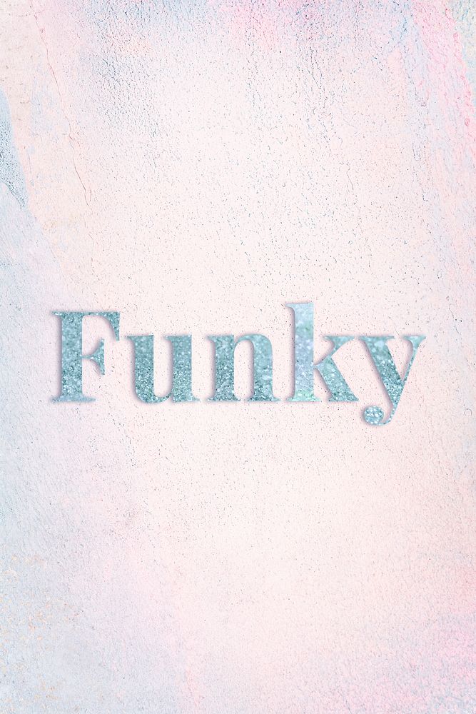 Funky light blue glitter font on a pastel background