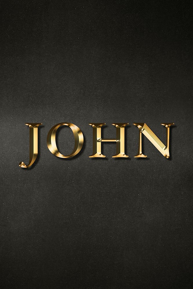 John typography in gold effect design element 