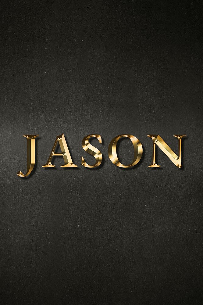 Jason typography in gold effect design element 