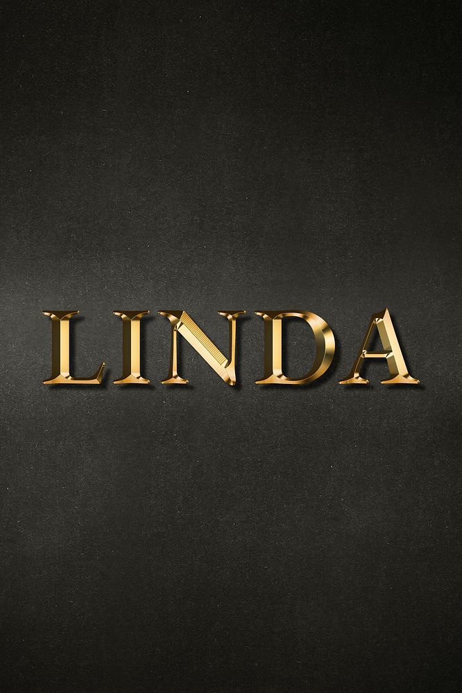 Linda typography in gold effect design element 
