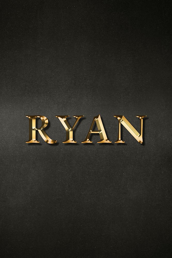 Ryan typography in gold effect design element