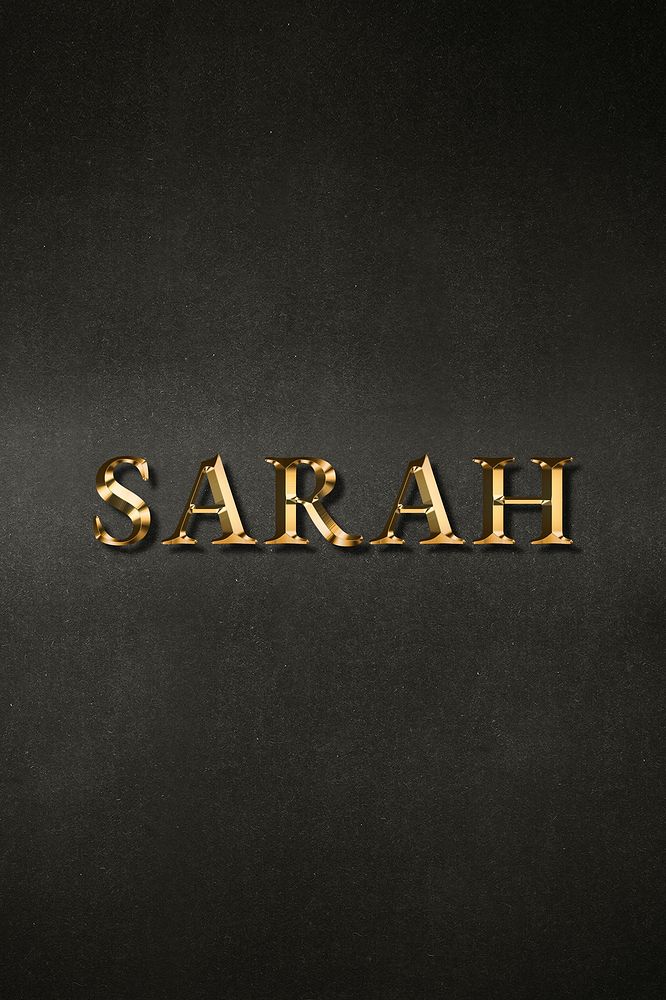 Sarah typography in gold effect design element