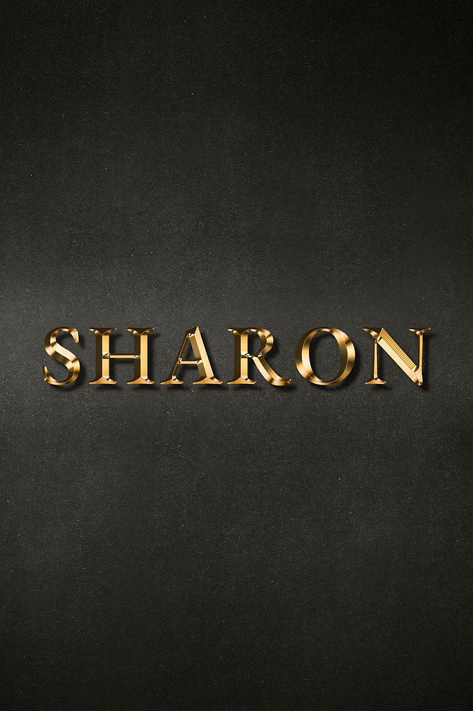 Sharon typography in gold effect design element