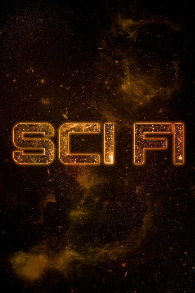 SCI FI word typography brown text