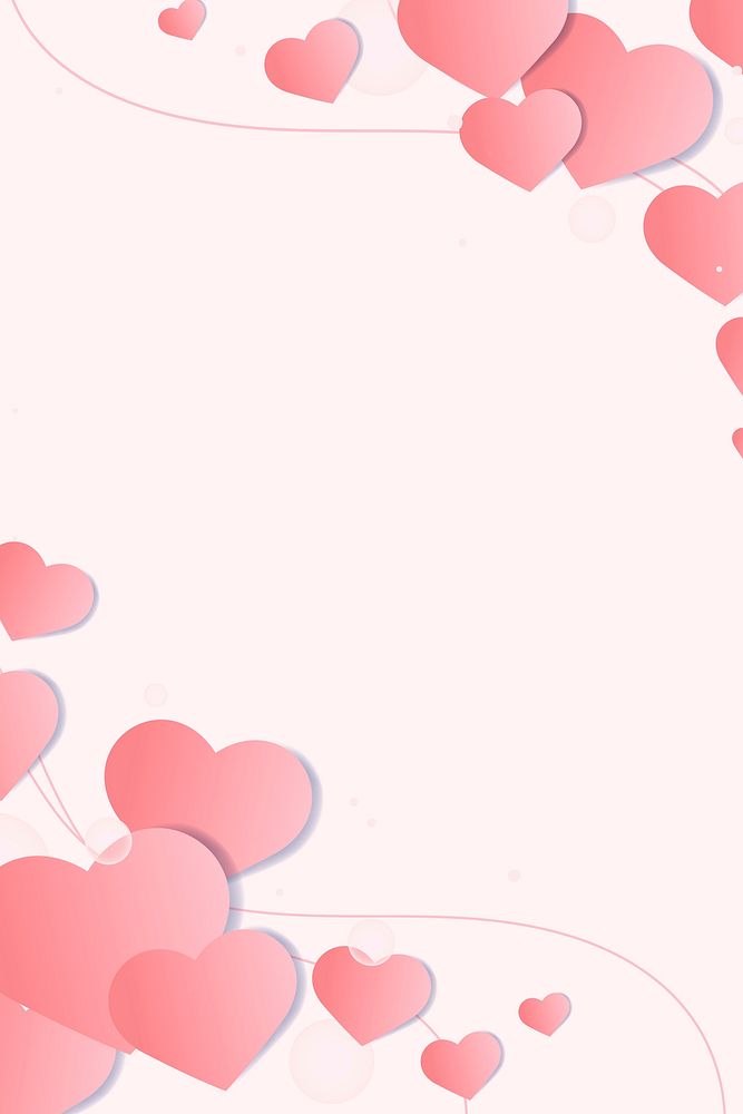 Abstract pink heart border copy space