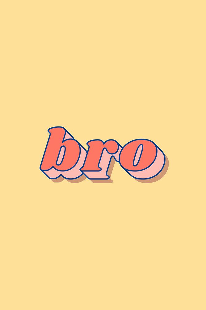 Retro bro lettering bold shadow font typography