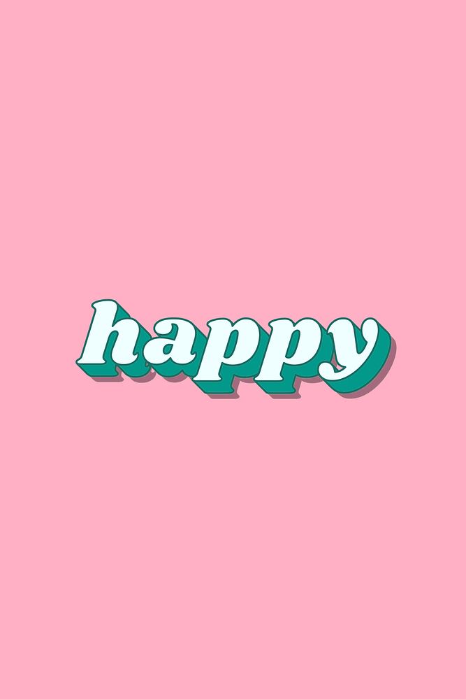 Retro happy word bold shadow | Free Photo - rawpixel