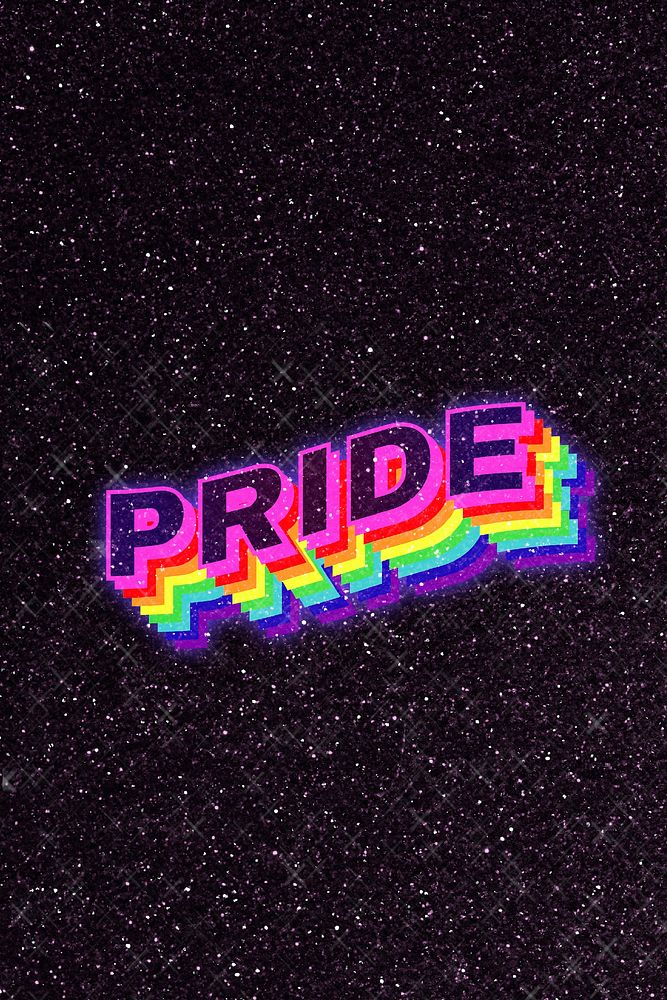 Vector pride rainbow word typography 