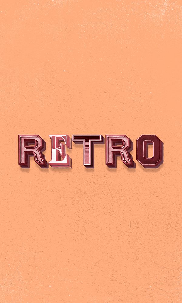 Retro text vintage 3d graphic