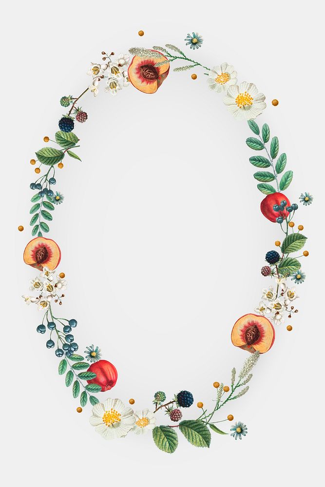 Floral wreath vector with design space