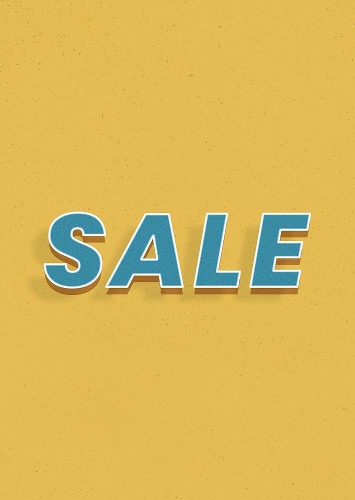 Sale vector word 3d bold effect retro style lettering 