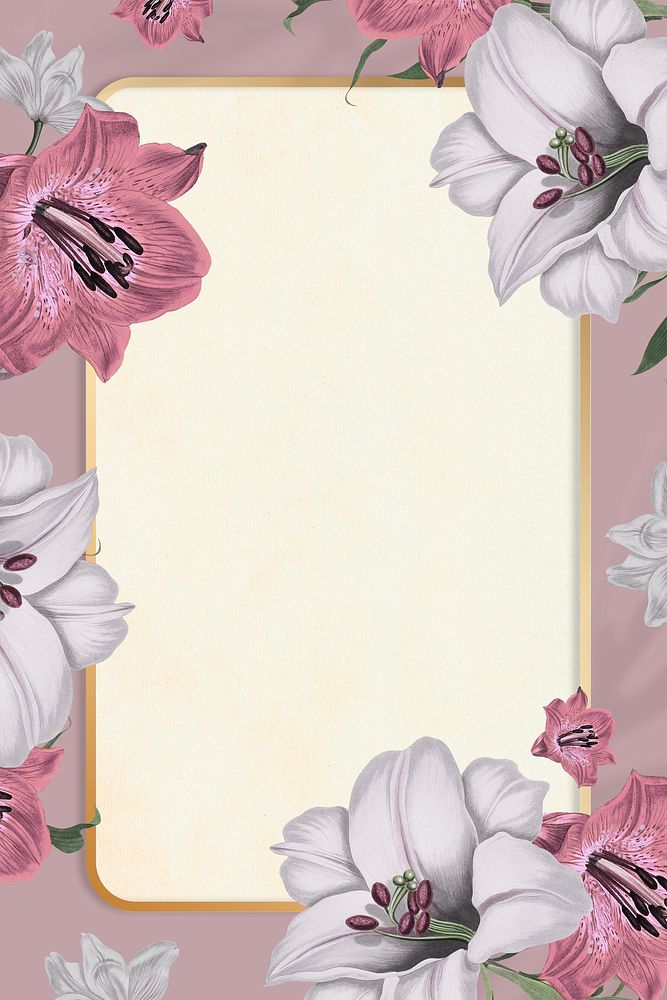 Vintage blooming floral pattern frame