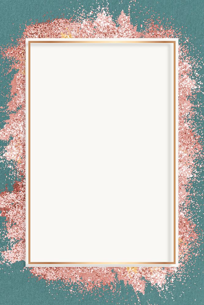 Glitter frame vector pink sparkly background