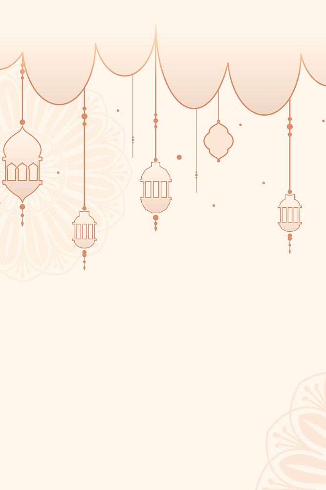 Pastel Ramadan vector Eid Mubarak lantern lights background