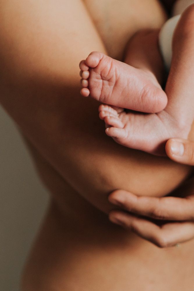 Mother holding her baby background