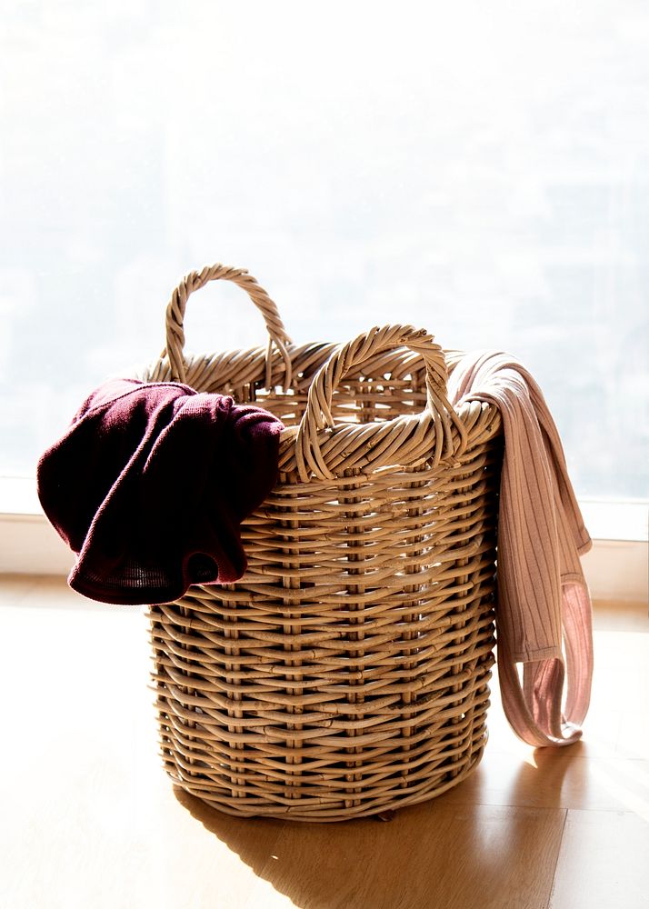 Laundry baskets with clothes, home and lifestyle