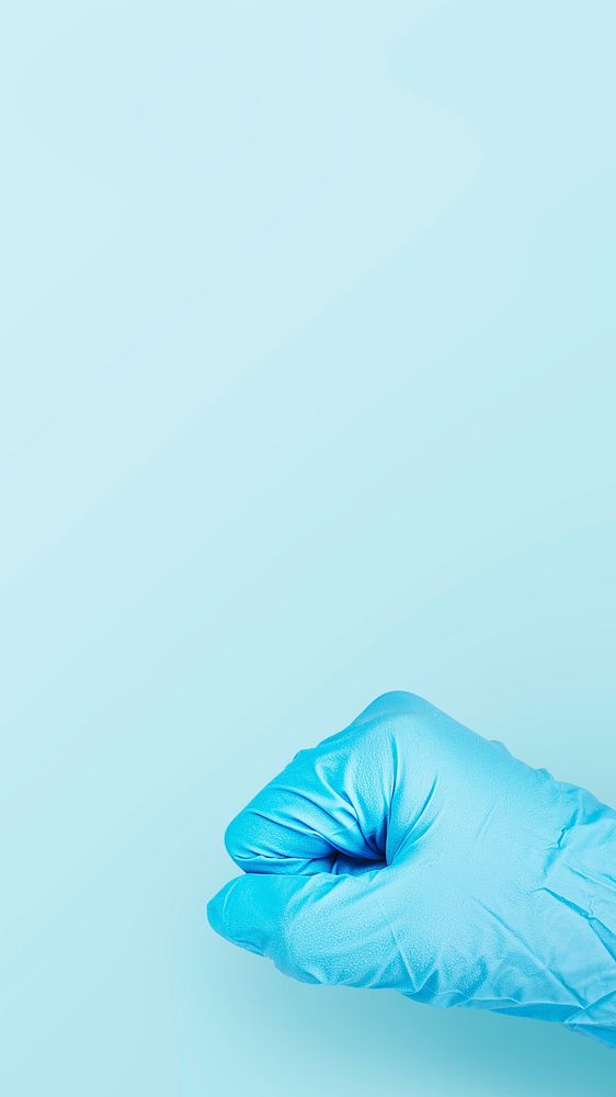 Blue medical hand iPhone wallpaper, medical design 