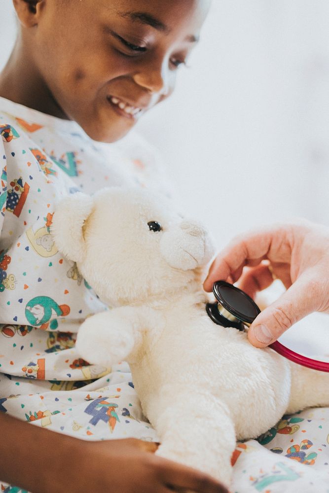 Child healthcare, teddy bear background