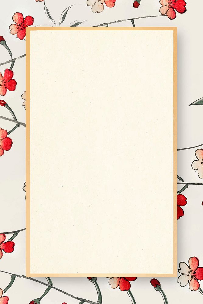 Japanese cherry blossom frame vector oriental pattern illustration