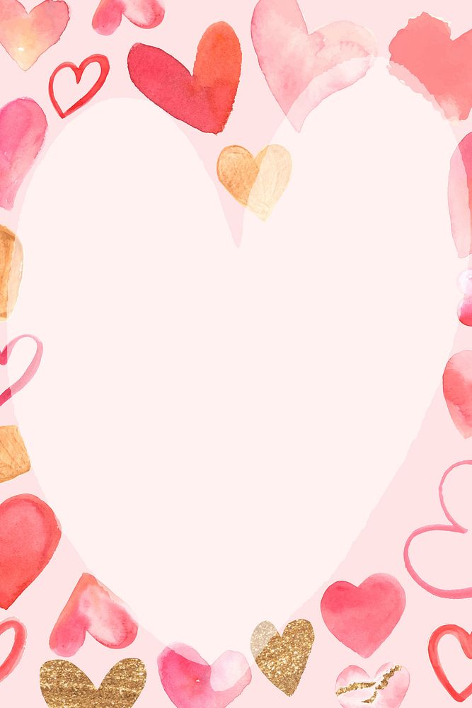 Valentine&rsquo;s Day frame watercolor vector