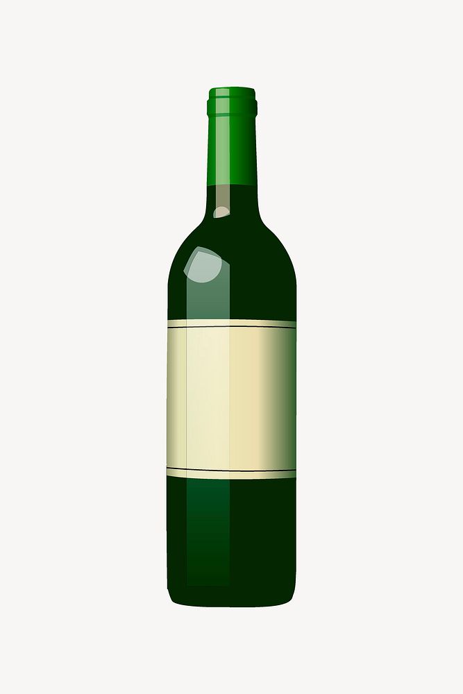 Wine bottle clipart, vintage illustration psd. Free public domain CC0 image.