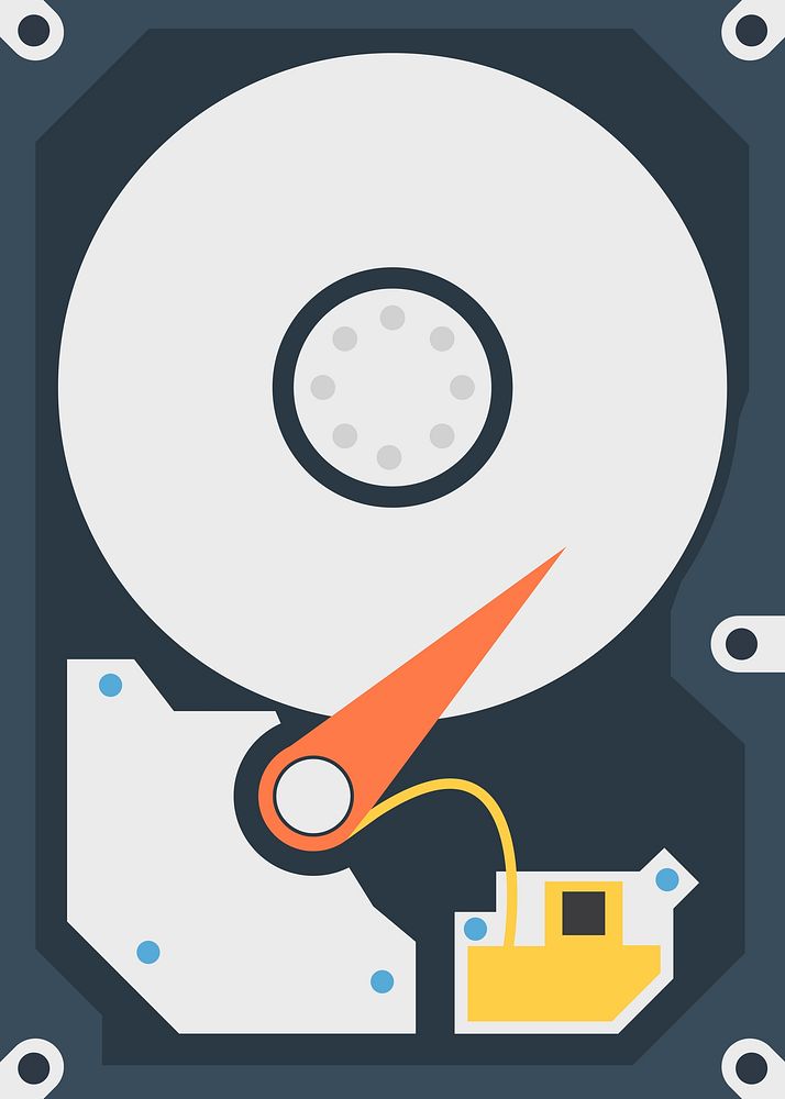 Hard disk clipart, illustration vector. Free public domain CC0 image.