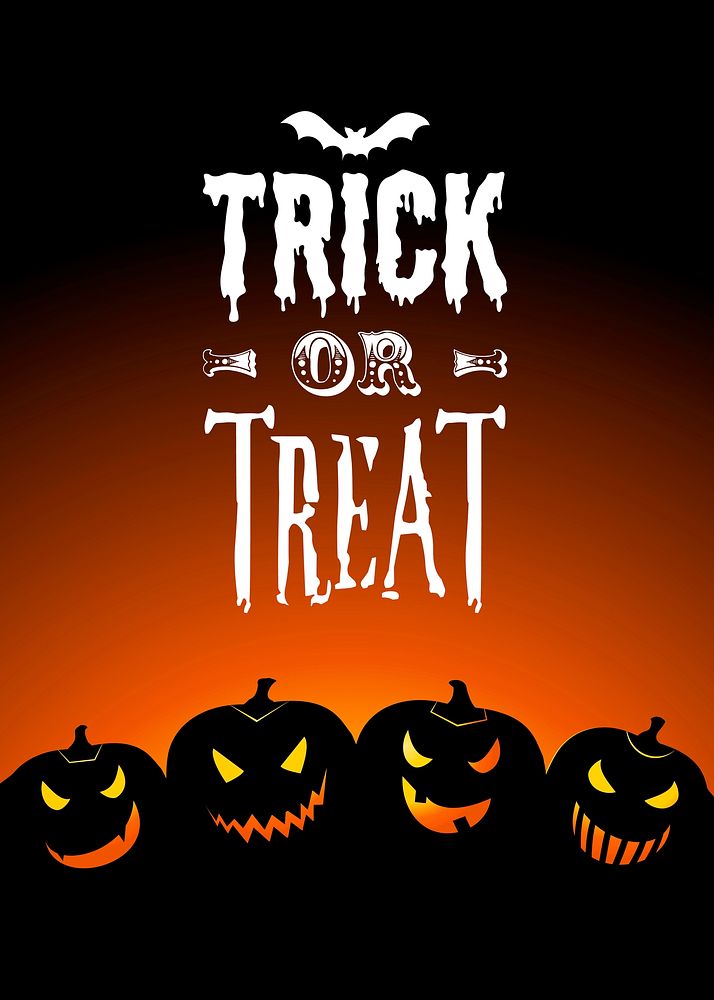 Halloween poster clipart, festive illustration vector. Free public domain CC0 image.