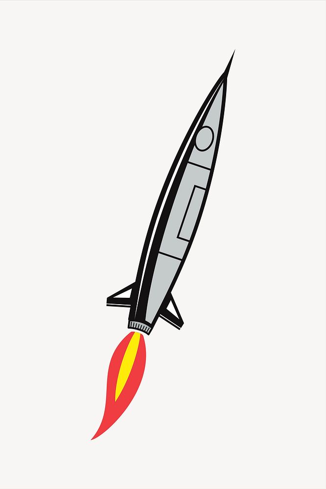 Rocket collage element, business launch illustration vector. Free public domain CC0 image.