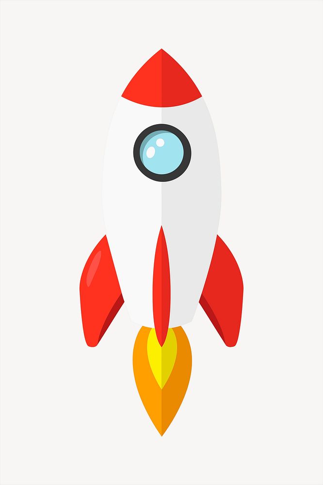 Rocket clipart, cute illustration. Free public domain CC0 image.