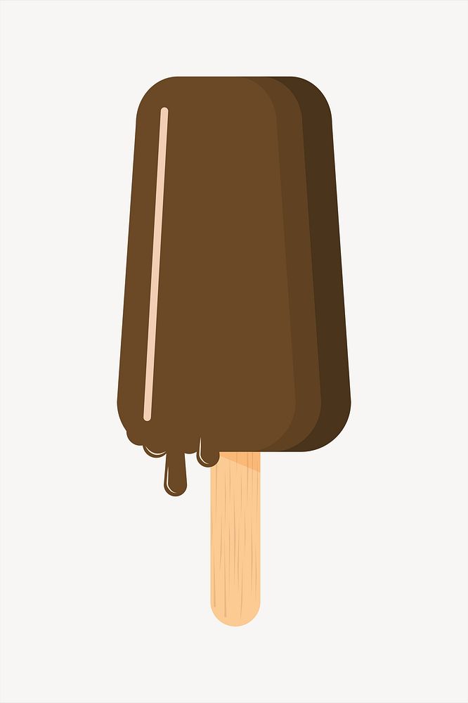 Chocolate popsicle  clipart, cute illustration. Free public domain CC0 image.