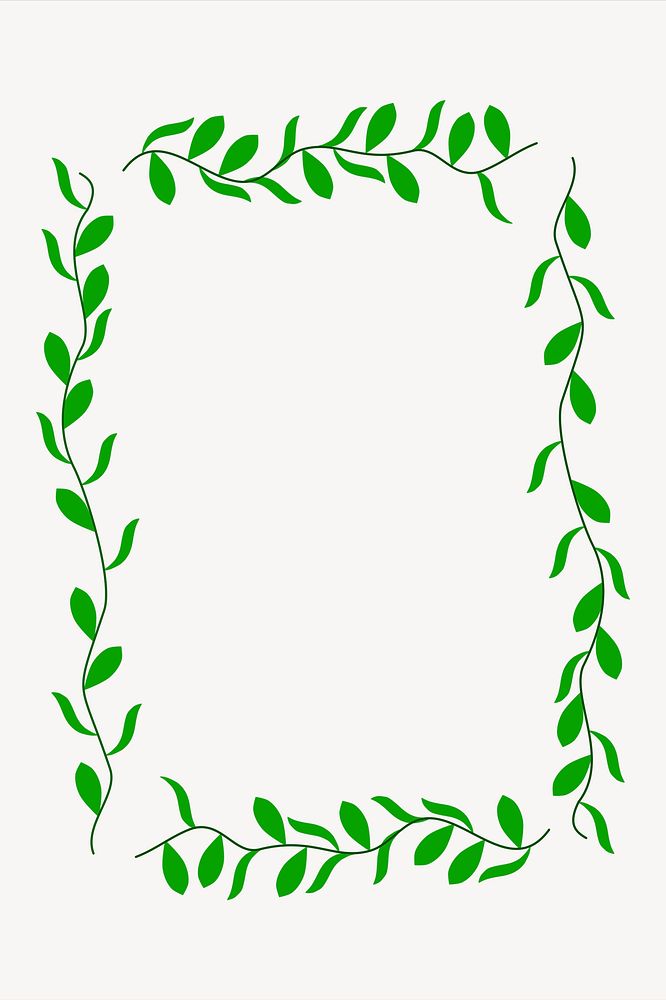Leaf frame clipart, cute illustration psd. Free public domain CC0 image.