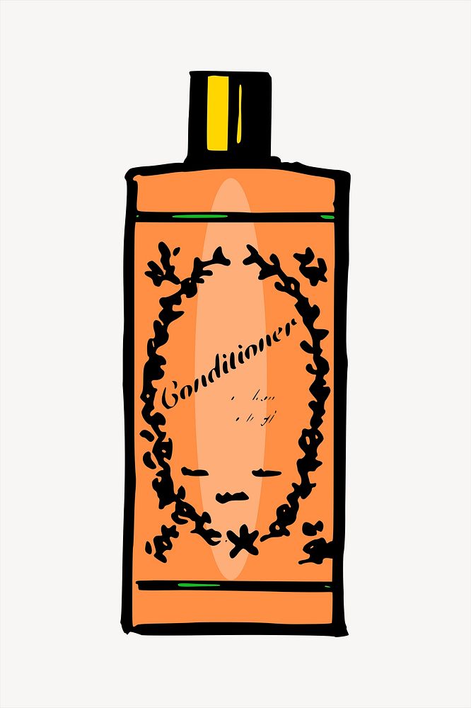 Hair conditioner bottle  illustration. Free public domain CC0 image.