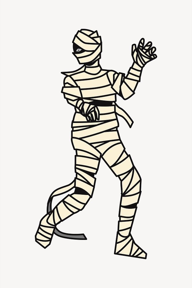 Mummy clipart, Halloween illustration vector. Free public domain CC0 image.