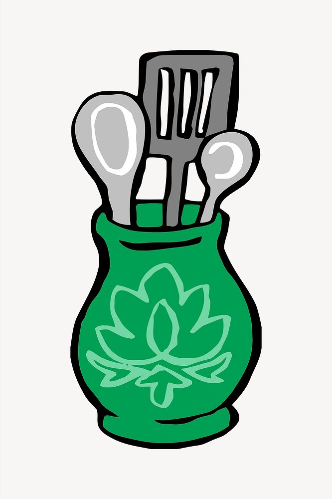 Utensils clipart, kitchenware illustration vector. Free public domain CC0 image.