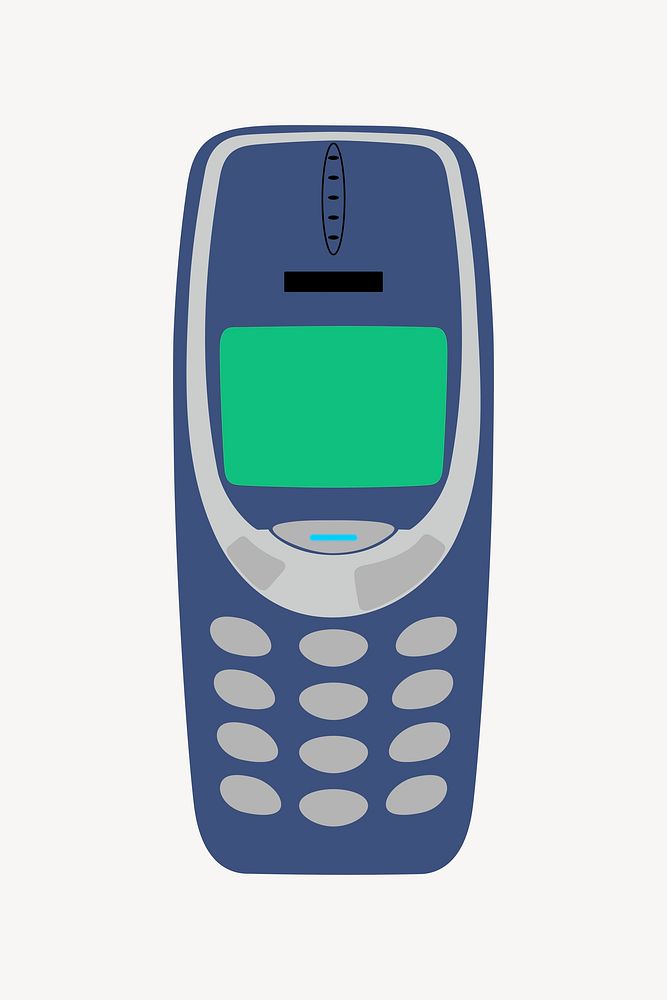 Classic mobile phone clipart, technology illustration vector. Free public domain CC0 image.
