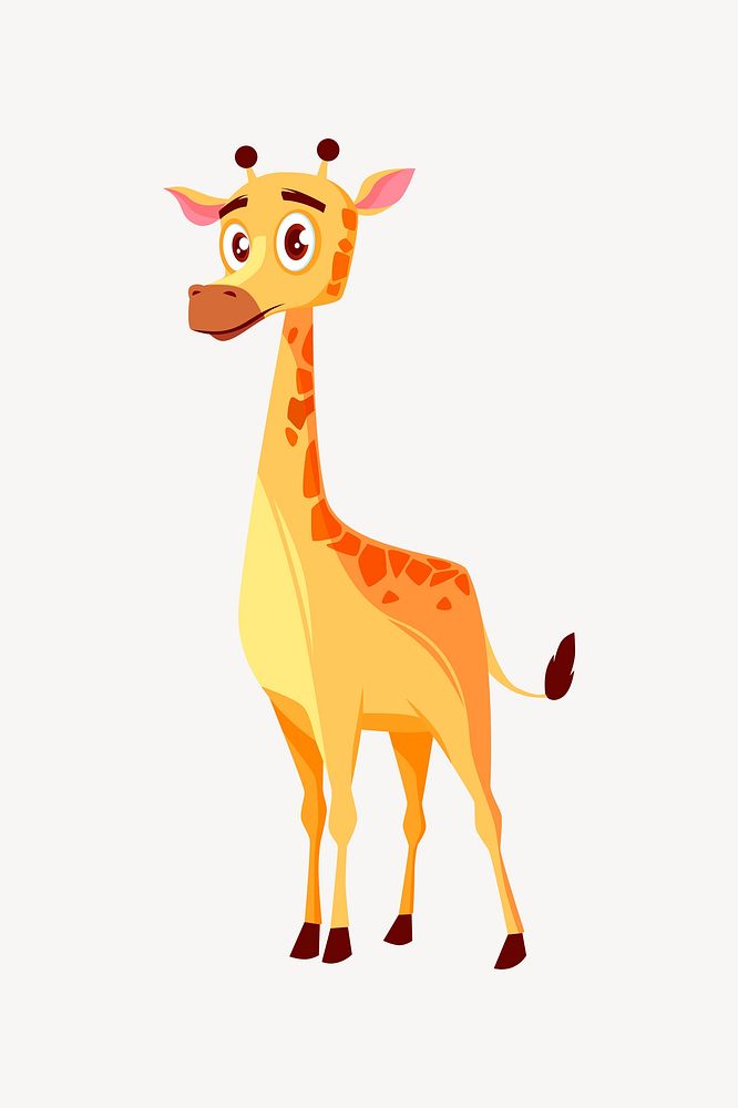 Cartoon giraffe clipart, animal illustration psd. Free public domain CC0 image.