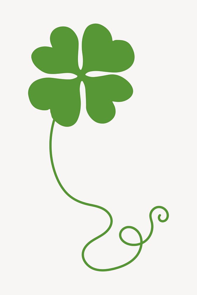 Clover shamrock clipart, green Saint Patrick's day psd
