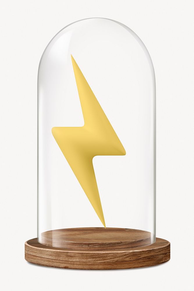 Lightning bolt in glass dome
