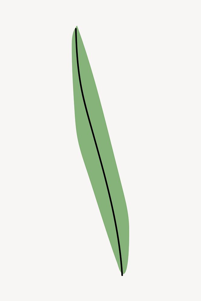 Aesthetic leaf sticker, botanical doodle Premium PSD rawpixel