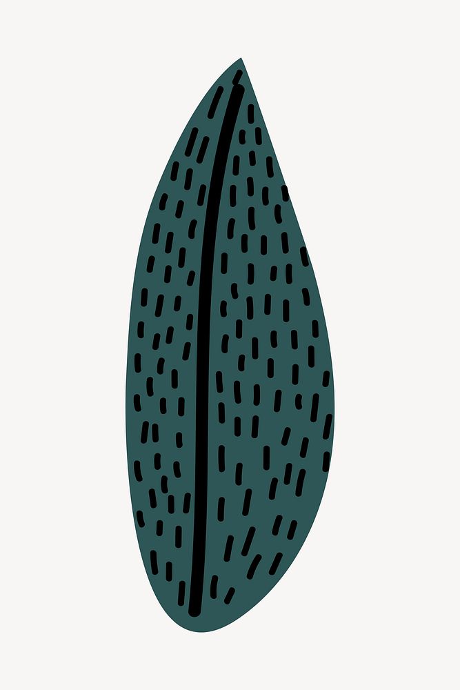 Aesthetic leaf sticker, botanical doodle vector